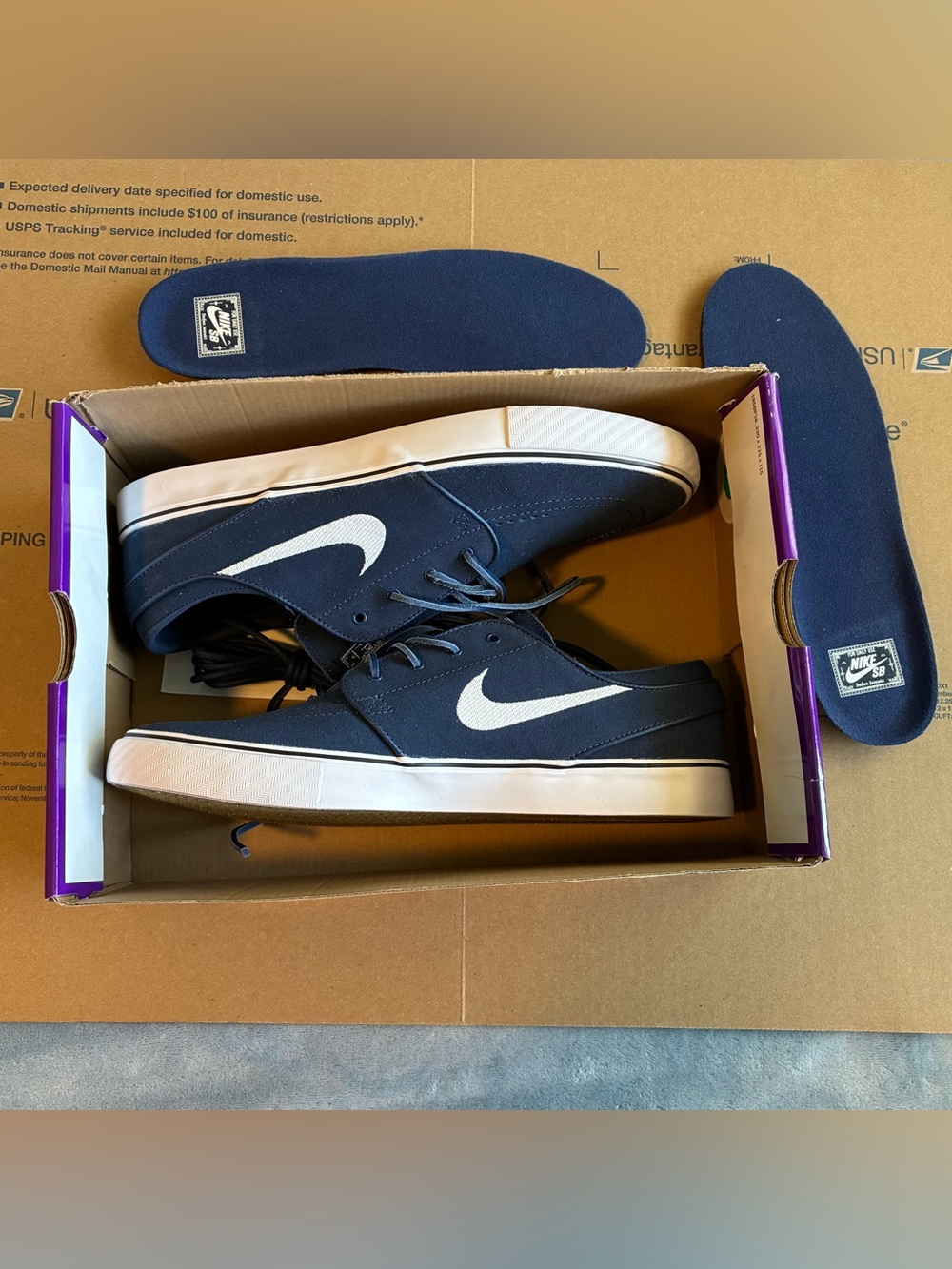 Nike SB Zoom Janoski OG+ Navy/White Men’s 11 Skate Shoes NIB Sneakers Suede New